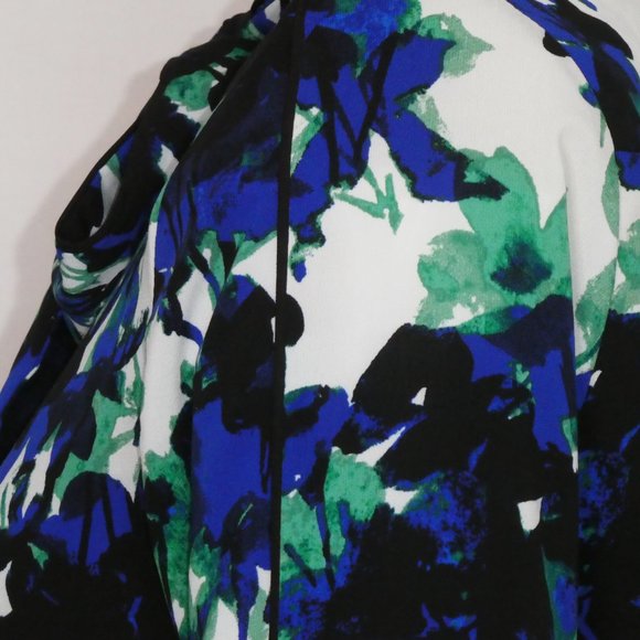 CALVIN KLEIN SIZE S MULTI- COLORED TIE NECK BOW BLOUSE - Picture 5 of 13